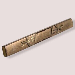 Vintage Hand-Cut Floral Bar Brooch
